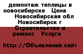 демонтаж теплицы в новосибирске › Цена ­ 6 000 - Новосибирская обл., Новосибирск г. Строительство и ремонт » Услуги   